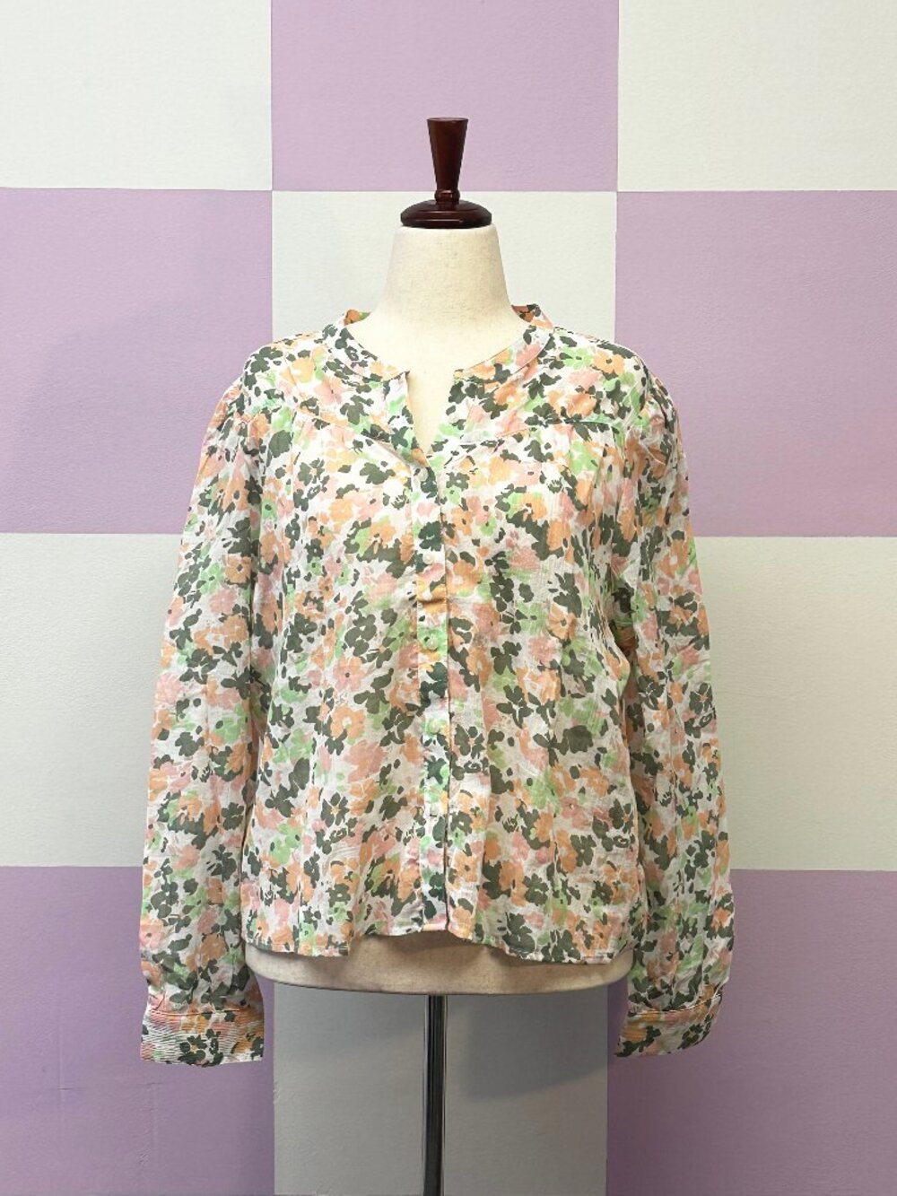 CARVE DESIGNS - Tatum Gauze Top in Cloud Wildflower - Peach Pink Green - XL NWT